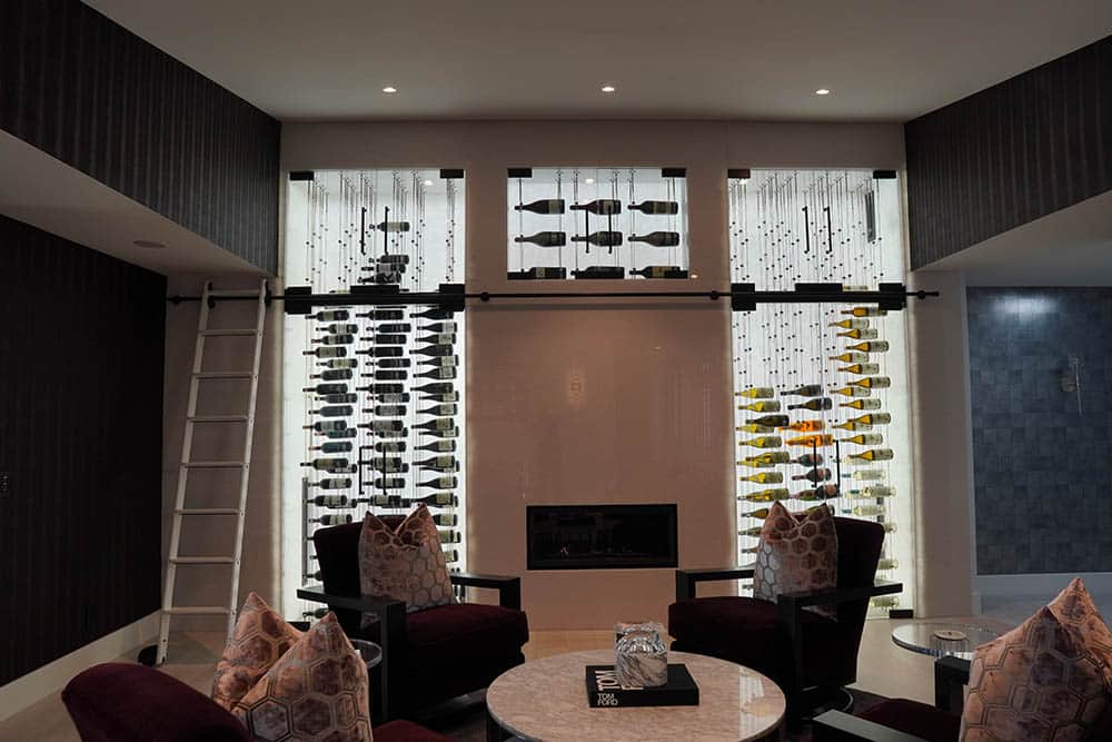 Check out this Glass Enclosed Wine Cellar by Cable Wine Displays.  wine cellar design and construction with modern cable racking