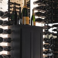 The cable wine cellar nook is a nice touch where you can decant your wine. Modern Cable Wine Display Nook